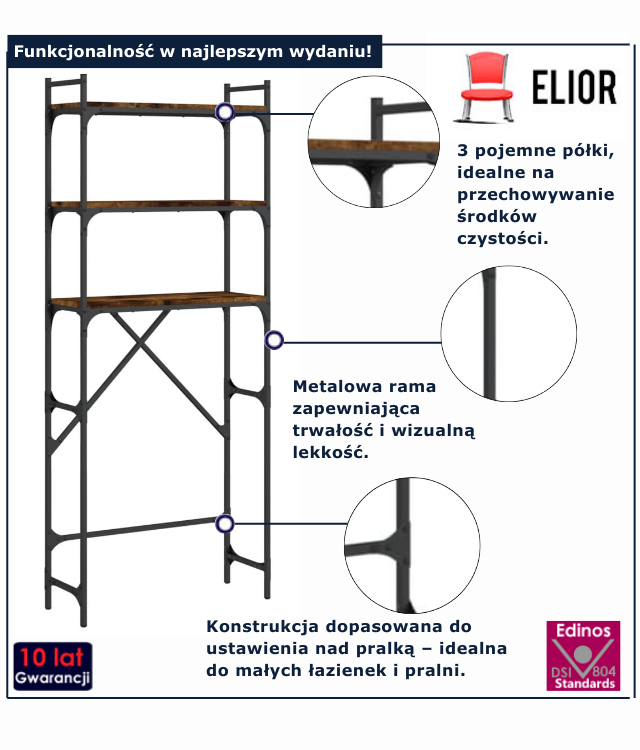 wizualizacja regalu przydymiony dąb Renzo