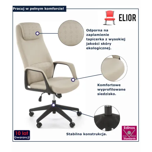 Fotel obrotowy z eko skóry Bullix