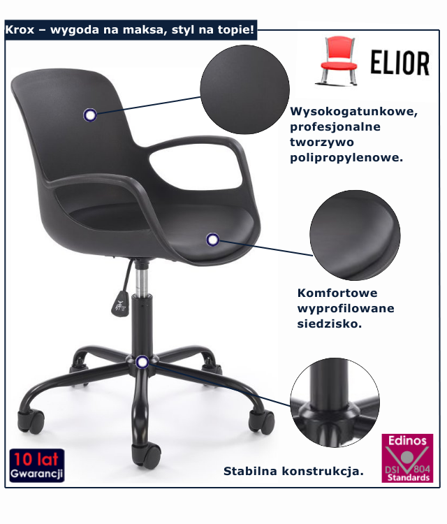 Fotel obrotowy czarny Mexo