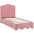 Różowe łóżko tapicerowane z zagłówkiem - Libra