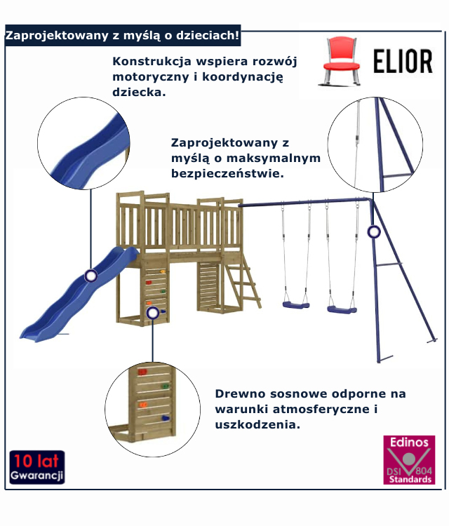 infografika placu zabaw do ogrodu Lirena