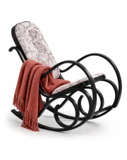Drewniany fotel bujany w kolorze Wenge - Patma w sklepie Edinos.pl