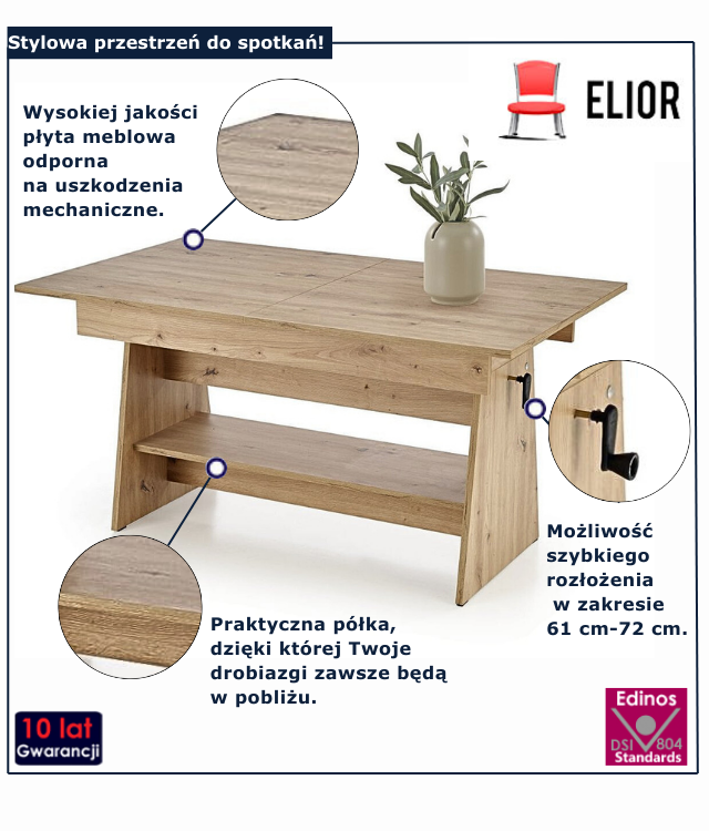 Ławostół do salonu Indeko