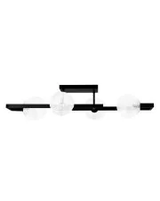 Czarno-transparentna lampa z czterema kloszami - J008-Ernesto w sklepie Edinos.pl