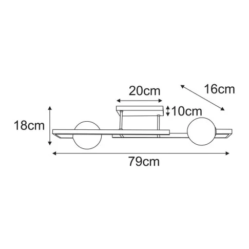 Rysunek techniczny lampy J007-Toreso