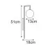 Kinkiet transparentny wymiary J010-Toreso