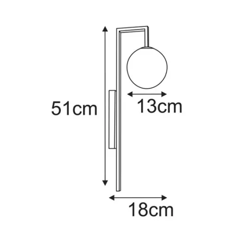 Kinkiet transparentny wymiary J010-Toreso