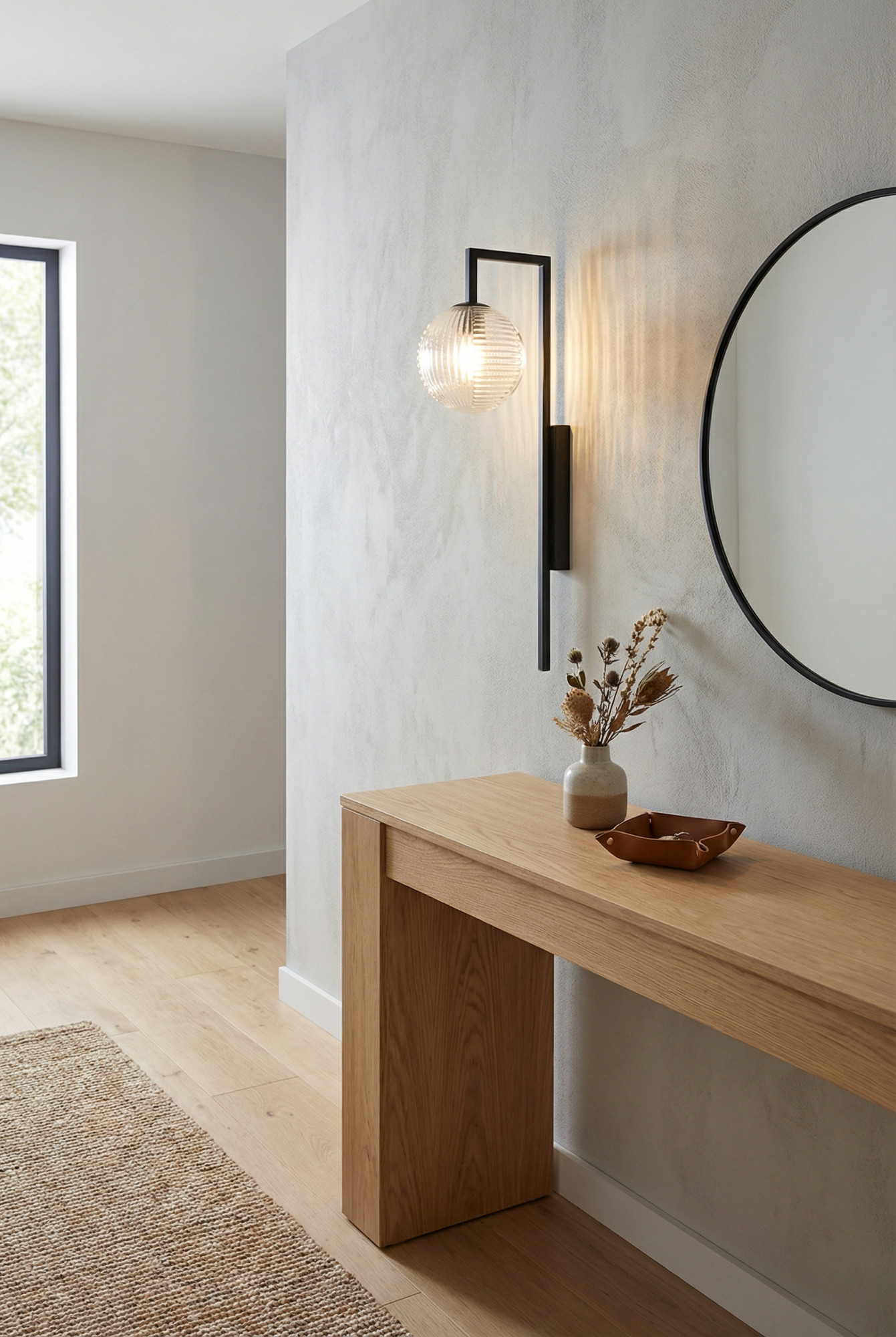 Aranżacja przedpokoju z kinkietem z metalową konstrukcją J010-Ernesto