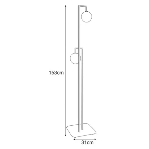 Wymiary stojącej lampy J011-Toreso