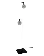 Czarna lampa podłogowa z grafitowymi kloszami - J011-Toreso w sklepie Edinos.pl