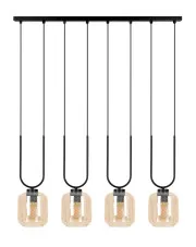 Beżowa lampa wisząca ze szklanymi kloszami - J014-Biron w sklepie Edinos.pl