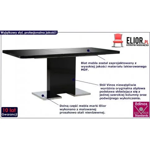 Fotografia Czarny rozkładany stół - Pables z kategorii Stoły