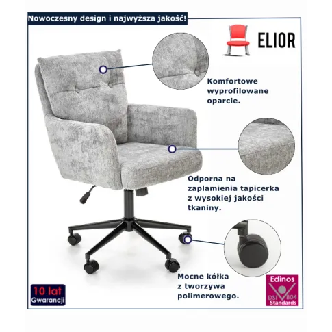 Fotel obrotowy szary Barcino