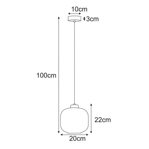 Wymiary lampy wiszącej J015-Kostela