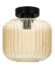 Beżowa sufitowa lampa ze szklanym kloszem  - J017-Kostela w sklepie Edinos.pl