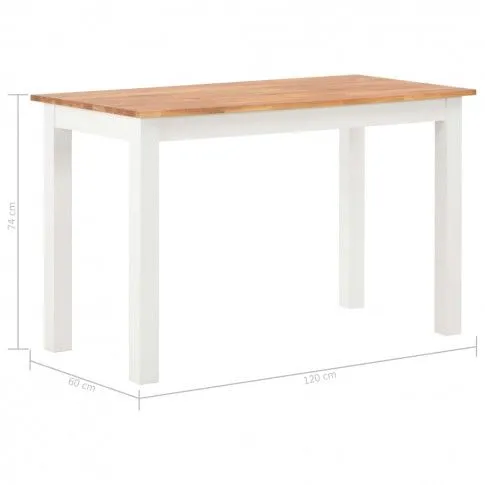Szczegółowe zdjęcie nr 4 produktu Stół z drewna dębowego Erin – biały 