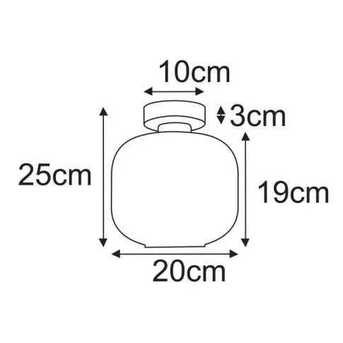 Rysunek techniczny lampy sufitowej sufitowej J017-Kostela
