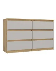 Komoda z szufladami kaszmir + dąb artisan - Marea 120 cm w sklepie Edinos.pl