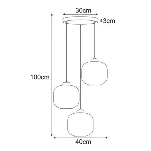 Wymiary lampy wiszącej J019-Kostela