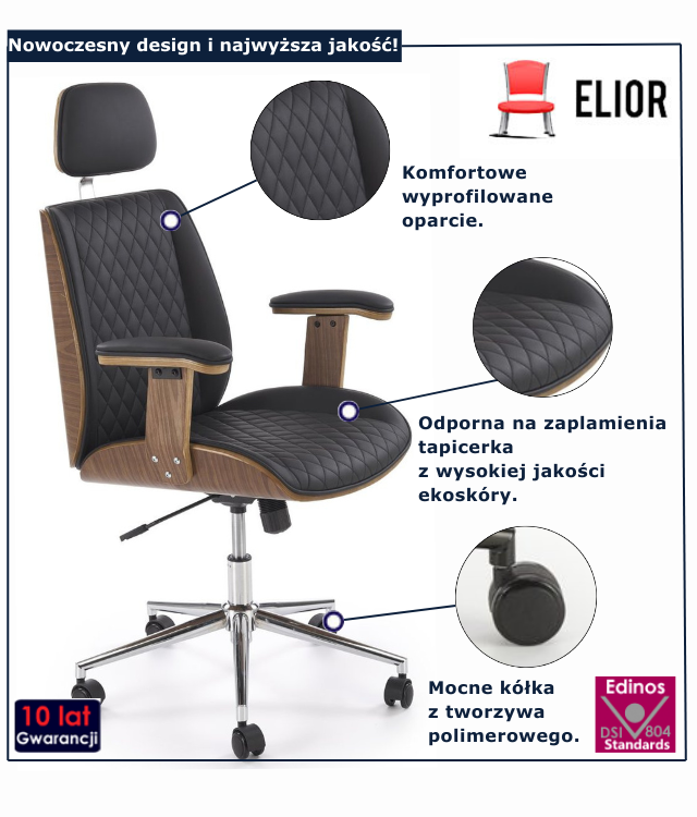 Fotel obrotowy czarny Querte