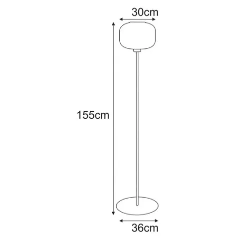 Techniczny rysunek lampy podłogowej J020-Kostela