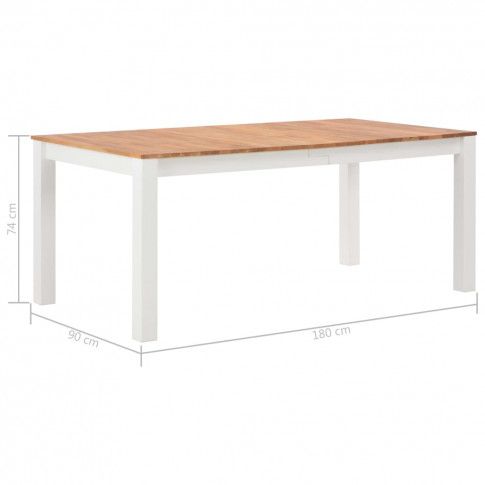 Szczegółowe zdjęcie nr 4 produktu Stół jadalniany z drewna dębowego Erin 2X – biały 