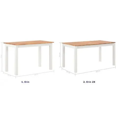 Zdjęcie stół drewniany z dębu biały Alwura 2X | Edinos.pl