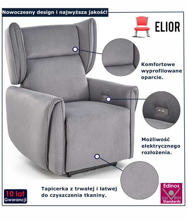 Beżowy  fotel wypoczynkowy Mixi