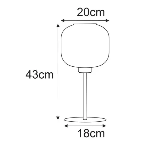 Wymiary lampki nocnej J021-Kostela