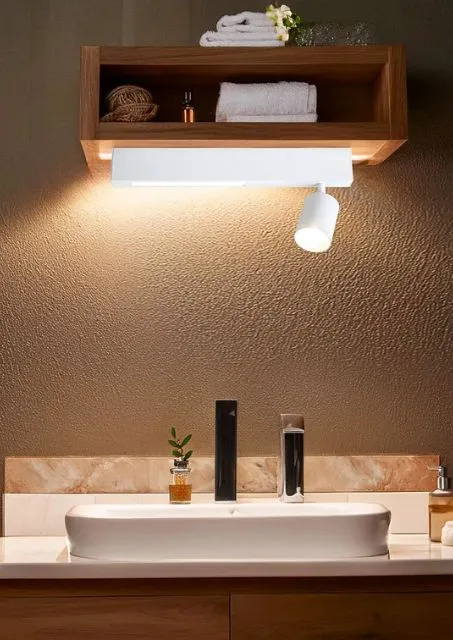 Biała lampa LED w stylu industrialnym - H297-Nelora