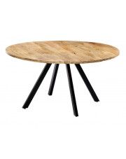 Stół okrągły drewniany Waren 3X – brązowy  w sklepie Edinos.pl