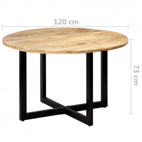 Szczegółowe zdjęcie nr 10 produktu Stół okrągły z drewna Mavin 2X – brązowy 