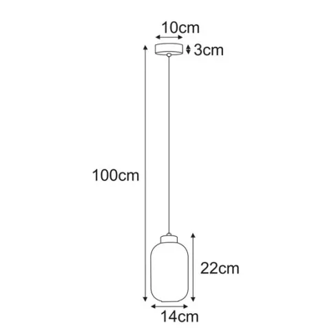 Wymiary lampy wiszącej J022-Perota