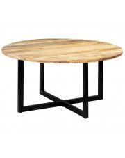 Stół okrągły z drewna Mavin 3X – brązowy  w sklepie Edinos.pl