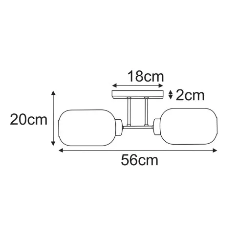 Wymiary lampy sufitowej J027-Perota