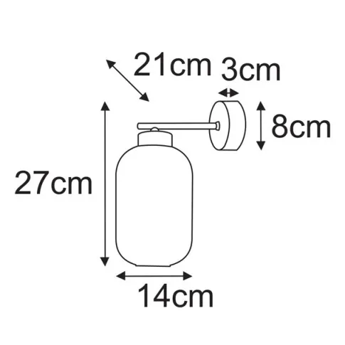 kinkiet ścienny wymiary J029-Perota