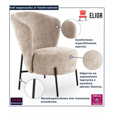 Fotel nowoczesny beżowy Brot