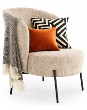 Beżowy nowoczesny fotel wypoczynkowy - Dorinos w sklepie Edinos.pl