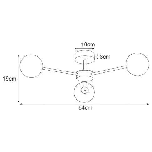 Wymiary sufitowej lampy J030-Losako