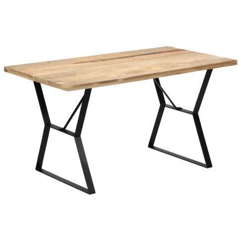 Szczegółowe zdjęcie nr 5 produktu Stół w stylu loft z litego drewna Javis – brązowy