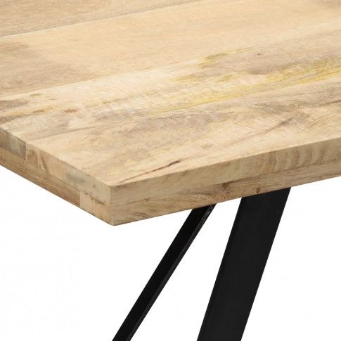 Szczegółowe zdjęcie nr 9 produktu Stół w stylu loft z litego drewna Javis – brązowy