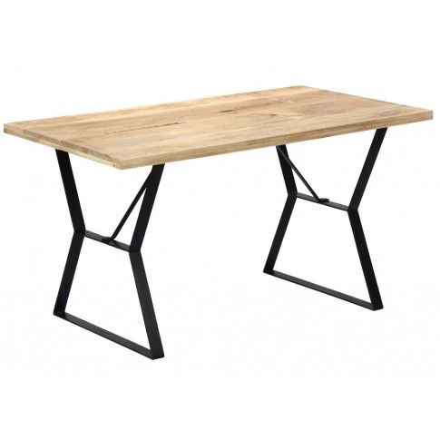 Zdjęcie produktu Stół w stylu loft z litego drewna Javis – brązowy.