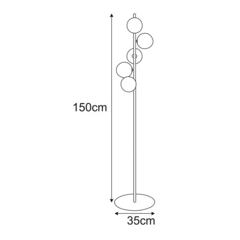Rysunek techniczny Lampy podłogowej J006-Rusto