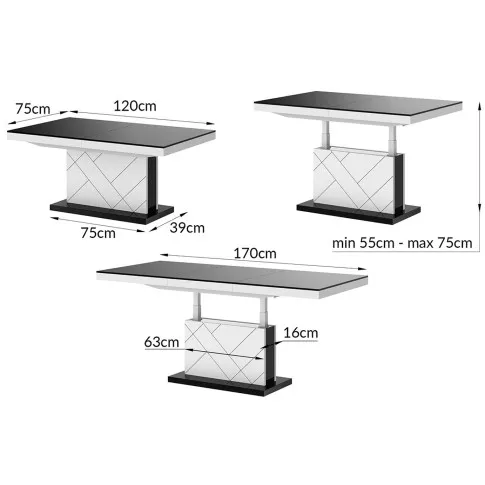 Wymiary ławostołu Curant 3X