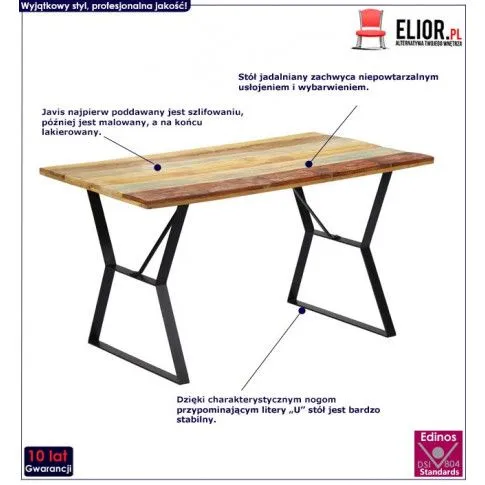 Fotografia Stół jadalniany Vestus – wielokolorowy z kategorii Stoły