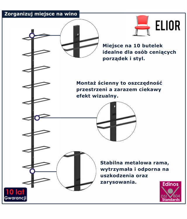 Infografika czarnego stojaka Orel