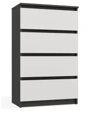 Nowoczesna komoda z szufladami antracyt + biały 70 cm - Letia w sklepie Edinos.pl