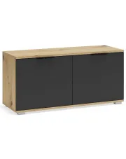 Minimalistyczna szafka na buty dąb artisan + antracyt - Riwale 4X w sklepie Edinos.pl