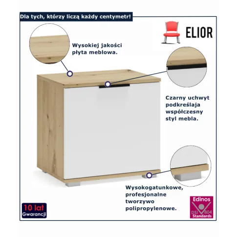 Szafka minimalistyczna  na buty dąb artisan + biały Riwale 5X