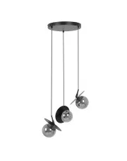 Czarna lampa wisząca trzypunktowa okrąg - J042-Sheldo w sklepie Edinos.pl